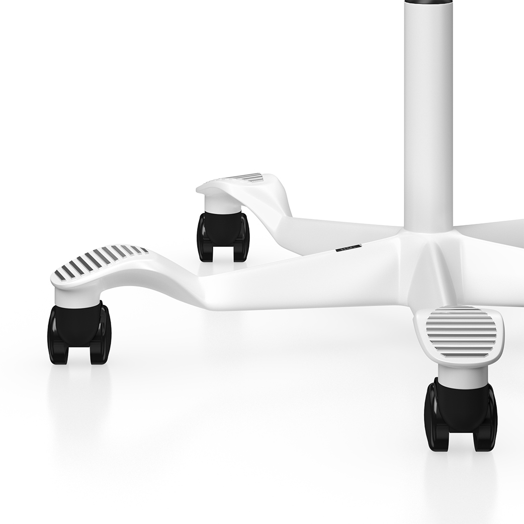 White Aluminum Base with Curved Foot Plates - BA21W